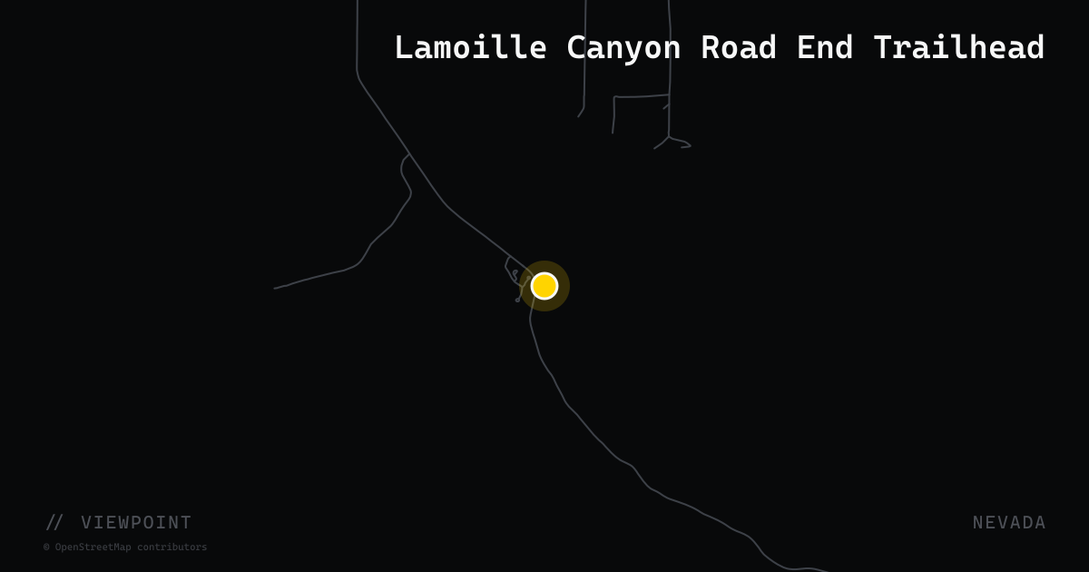 Lamoille Canyon Road End Trailhead
