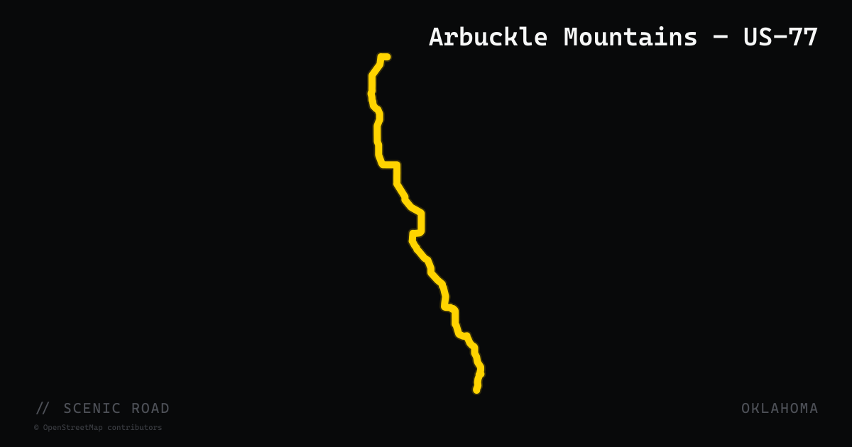 Arbuckle Mountains — US-77