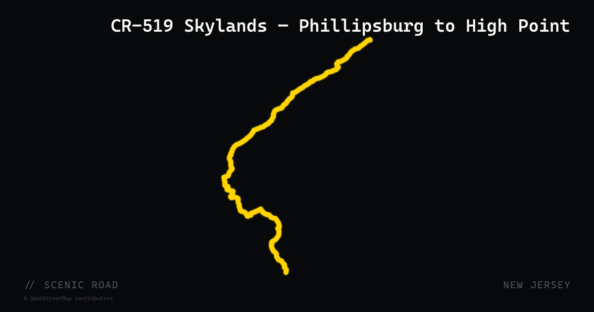 CR-519 Skylands — Phillipsburg to High Point