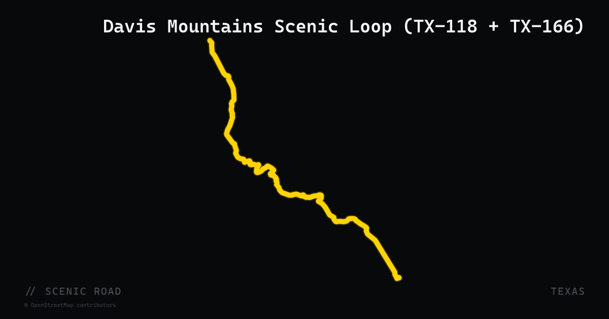 Davis Mountains Scenic Loop (TX-118 + TX-166)
