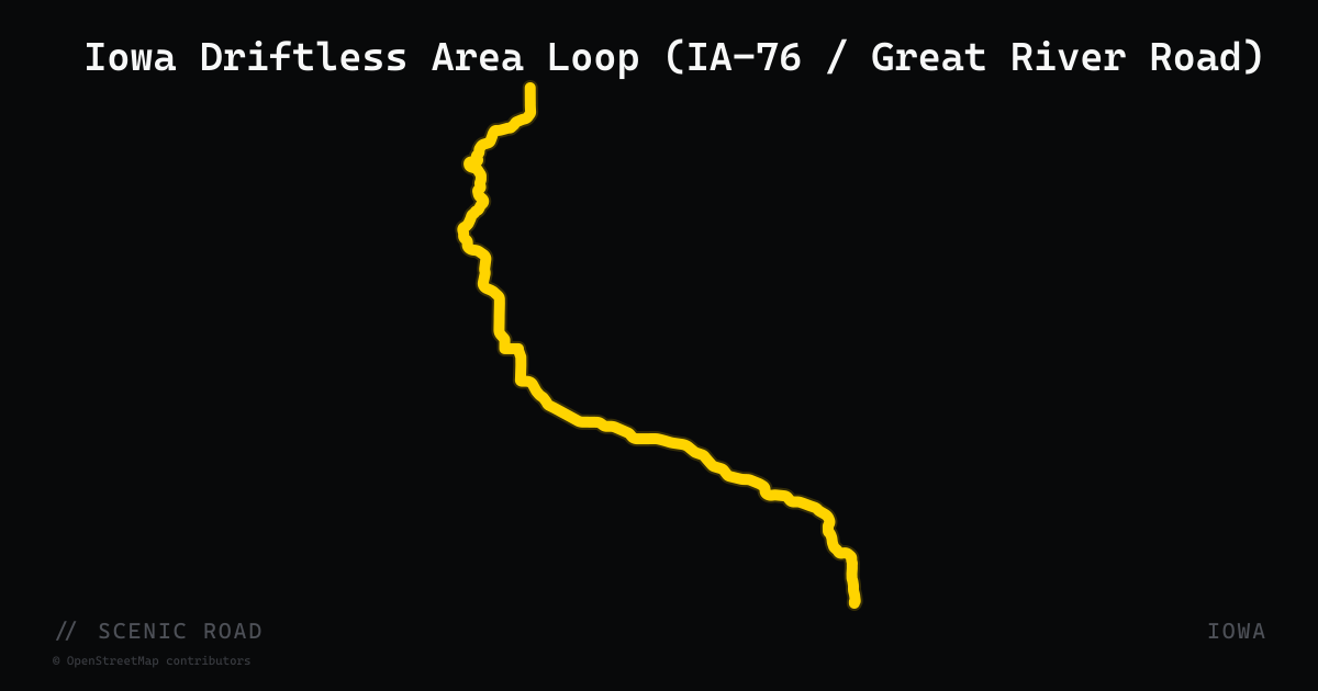 Iowa Driftless Area Loop (IA-76 / Great River Road)