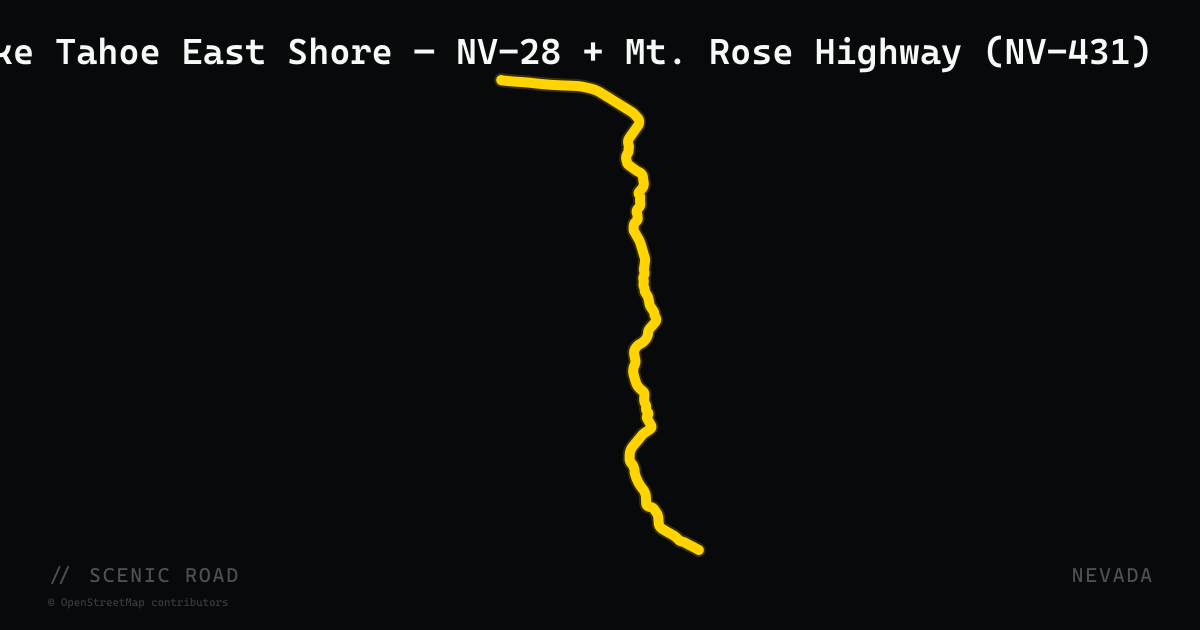 Lake Tahoe East Shore — NV-28 + Mt. Rose Highway (NV-431)