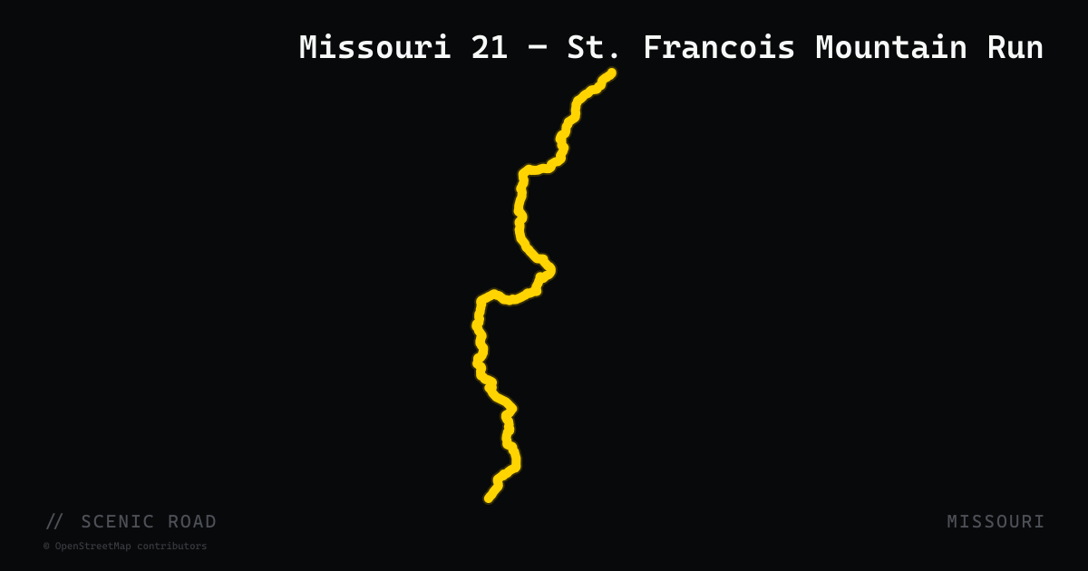 Missouri 21 — St. Francois Mountain Run