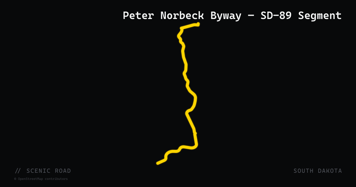Peter Norbeck Byway — SD-89 Segment
