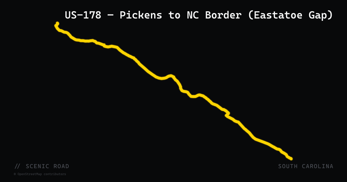 US-178 — Pickens to NC Border (Eastatoe Gap)