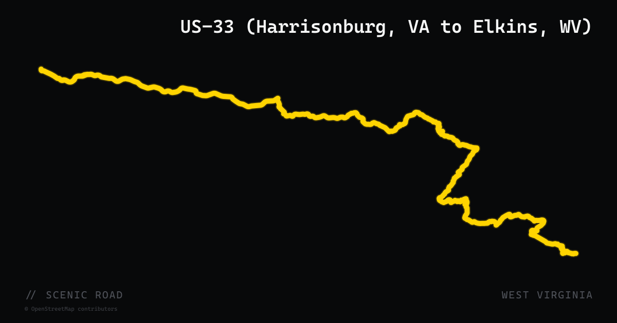US-33 (Harrisonburg, VA to Elkins, WV)