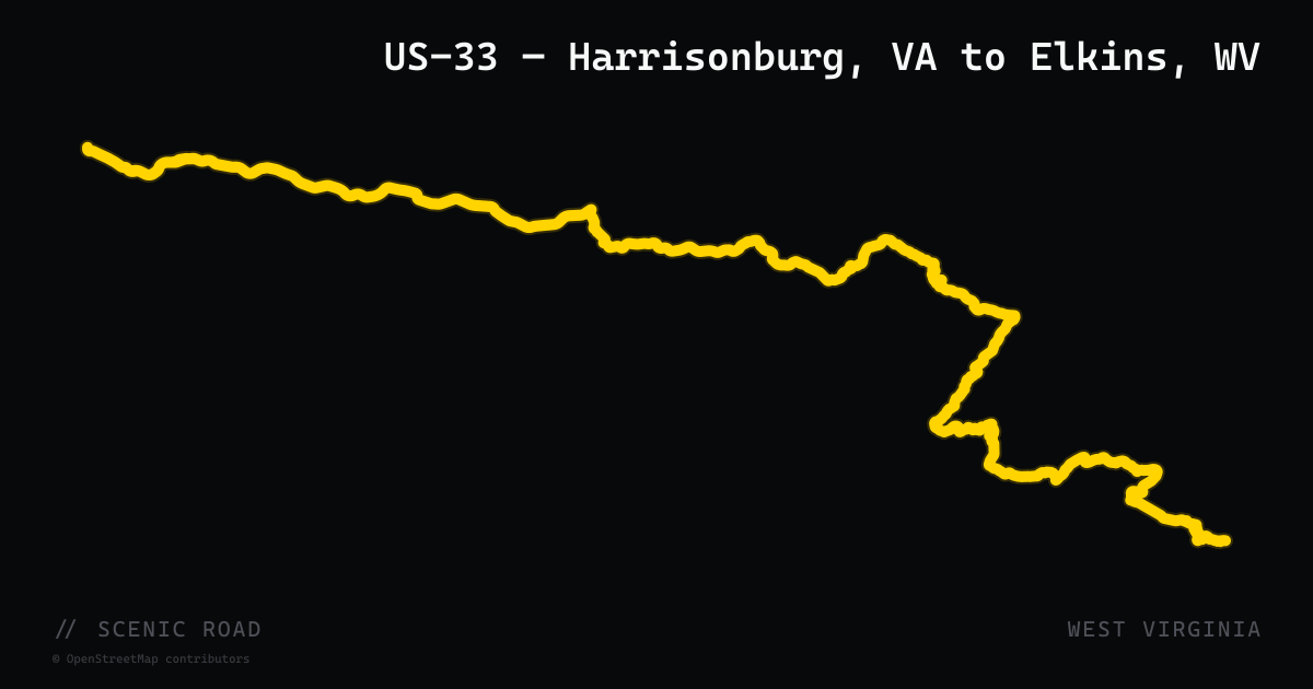 US-33 — Harrisonburg, VA to Elkins, WV